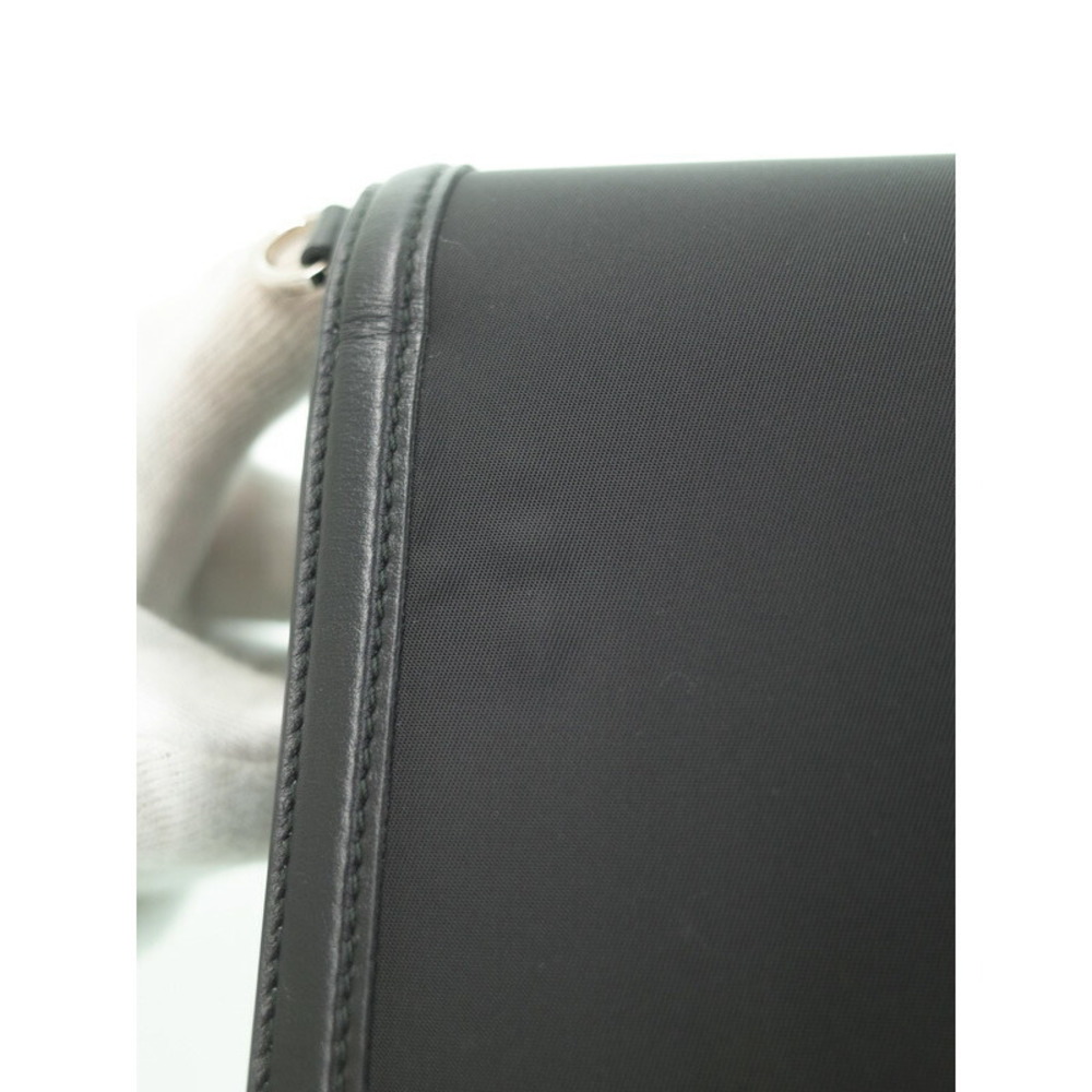 Prada Nylon Leather Shoulder Bag Crossover Flap Black - Picture 7 of 9